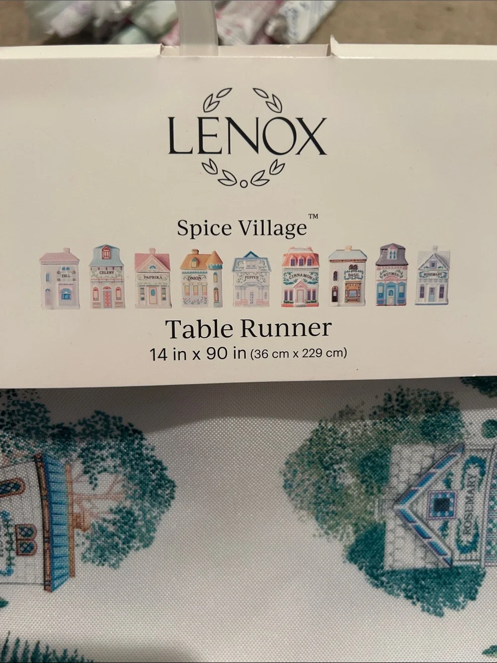 Lennox Spice Village White Table Runner